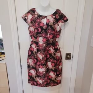 J.Crew Collection Dark Floral Silk Dress, 6